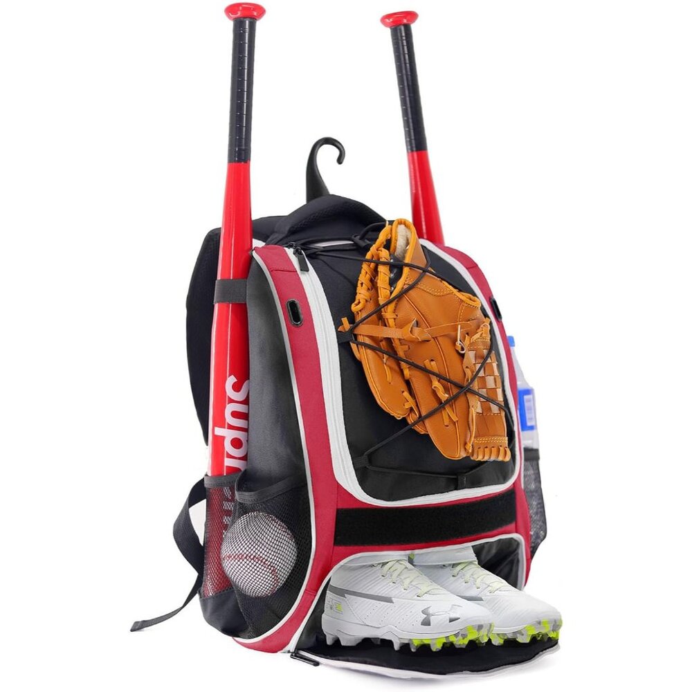Youth Baseball Bag - Bat Backpack for Baseball, T-Ball & Softball Equipment & Ge - Picture 1 of 7